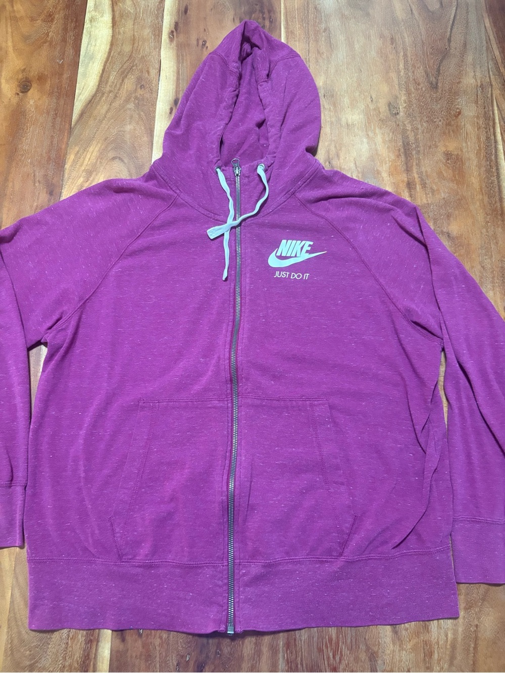 Nike Purple Zip-Up Hoodie with White Logo